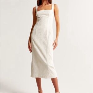 Abercrombie Textured Clean Column Midi Dress